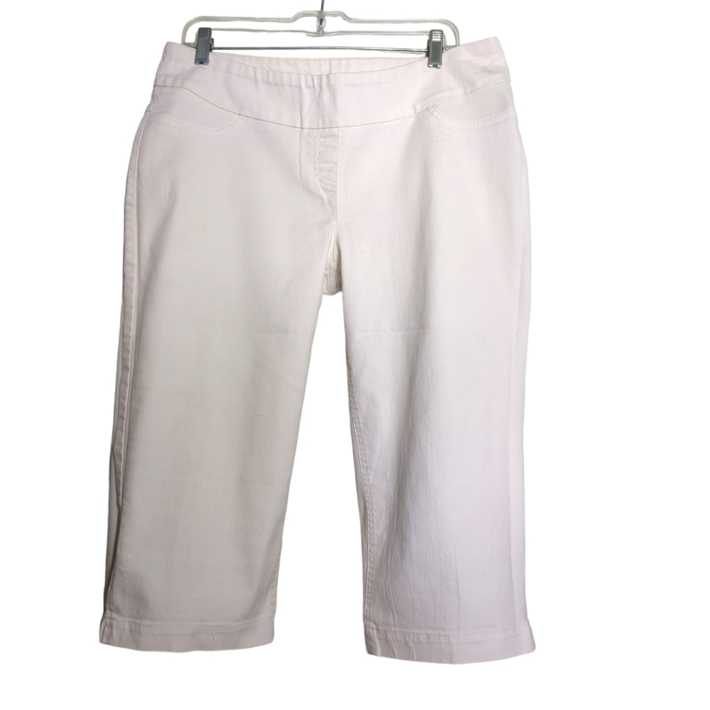Carrol Reed White Pull up Stretch Capris Size 12